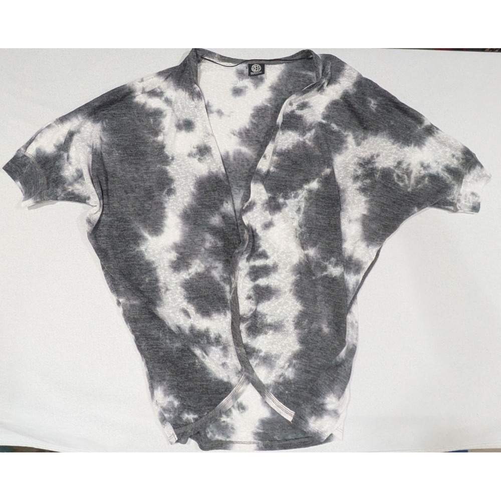 Bobeau Cardigan Women XL Grey Excellent Tie Dye Open Front Dolman Short Sleeve